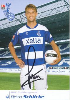 Björn Schlicke  2007/2008  MSV Duisburg  Fußball Autogrammkarte original signiert 