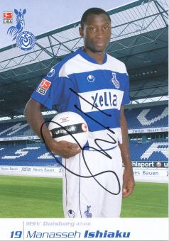 Manasseh Ishiaku  2007/2008  MSV Duisburg  Fußball Autogrammkarte original signiert 