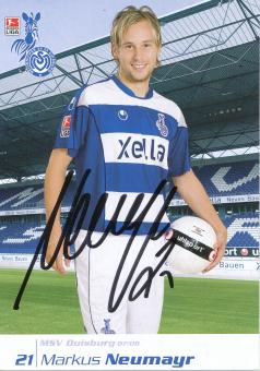 Markus Neumayr  2007/2008  MSV Duisburg  Fußball Autogrammkarte original signiert 