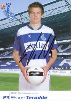 Simon Terodde  2007/2008  MSV Duisburg  Fußball Autogrammkarte original signiert 