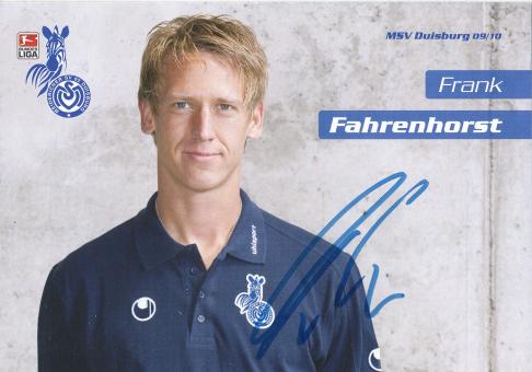 Frank Fahrenhorst   2009/2010  MSV Duisburg  Fußball Autogrammkarte original signiert 