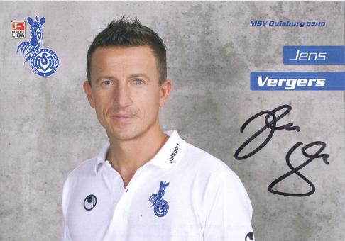Jens Vergers   2009/2010  MSV Duisburg  Fußball Autogrammkarte original signiert 