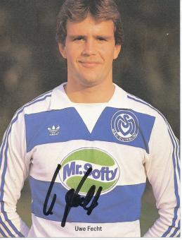 Uwe Fecht  1983/1984  MSV Duisburg  Fußball Autogrammkarte original signiert 