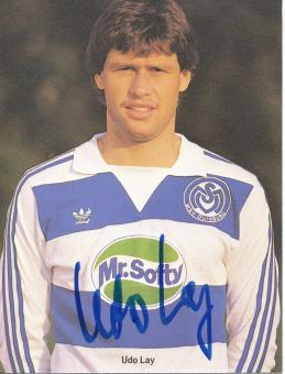 Udo Lay  1983/1984  MSV Duisburg  Fußball Autogrammkarte original signiert 