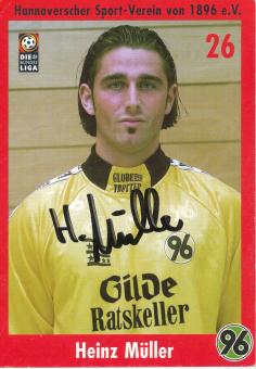 Heinz Müller  2000/2001  Hannover 96  Fußball Autogrammkarte original signiert 
