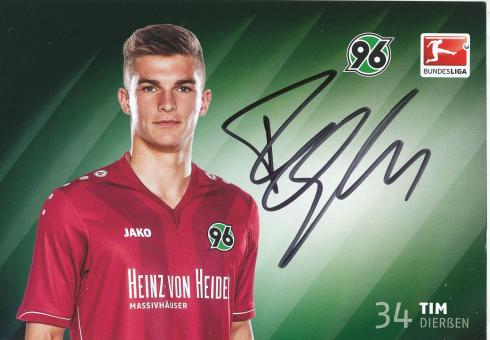 Tim Dierßen  2014/2015  Hannover 96  Fußball Autogrammkarte original signiert 