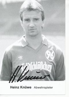 Heinz Knüwe  1986/1987  Hannover 96  Fußball Autogrammkarte original signiert 