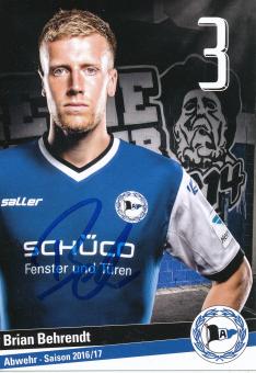 Brian Behrendt   2016/2017  Arminia Bielefeld  Fußball Autogrammkarte original signiert 