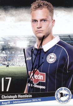 Christoph Hemlein  2015/2016  Arminia Bielefeld  Fußball Autogrammkarte original signiert 