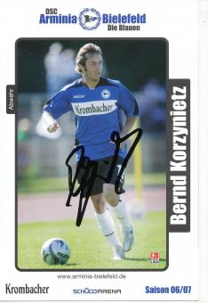 Bernd Korzynietz  2006/2007  Arminia Bielefeld  Fußball Autogrammkarte original signiert 