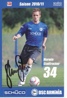 Marwin Studtrucker  2010/2011  Arminia Bielefeld  Fußball Autogrammkarte original signiert 