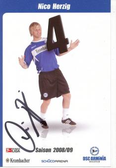 Nico Herzig  2008/2009  Arminia Bielefeld  Fußball Autogrammkarte original signiert 