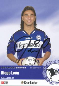 Diego Leon  2005/2006  Arminia Bielefeld  Fußball Autogrammkarte original signiert 