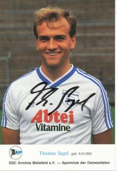 Thomas Sagel  1985/1986  Arminia Bielefeld  Fußball Autogrammkarte original signiert 