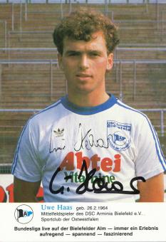 Uwe Haas  1985/1986  Arminia Bielefeld  Fußball Autogrammkarte original signiert 