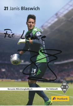 Janis Blaswich  2013/2014  Borussia Mönchengladbach Fußball Autogrammkarte original signiert 