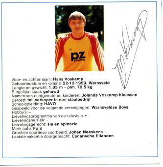 Hans Voskamp  Go Ahead Eagels  Fußball Bild  original signiert 