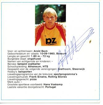 Arnold Back  Go Ahead Eagels  Fußball Bild  original signiert 