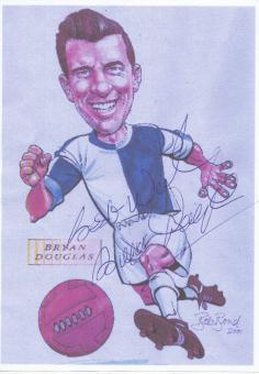 Bryan Douglas  1957-1963 Blackburn Rovers  Fußball Blatt  original signiert 