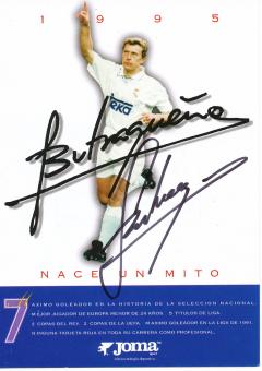 Emilio Butragueno  Real Madrid  Fußball Autogrammkarte original signiert 