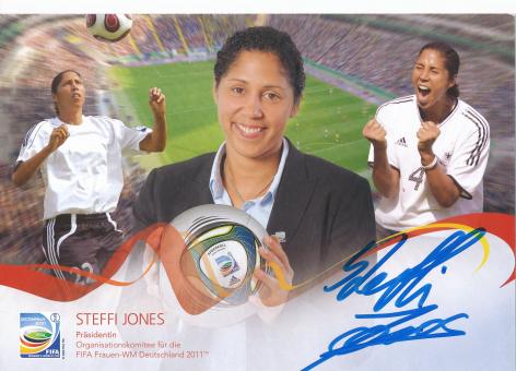 Steffi Jones  DFB Frauen Nationalteam Fußball Autogrammkarte original signiert 
