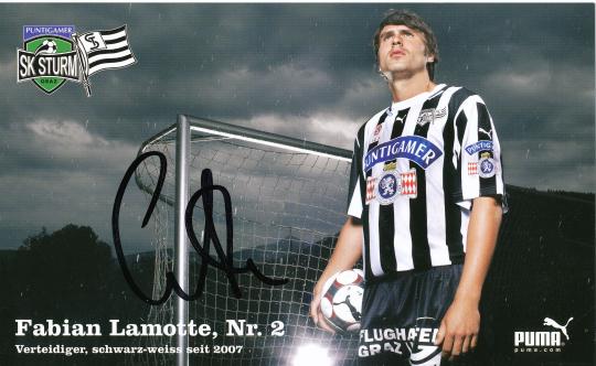 Fabian Lamotte  SK Sturm Graz  Fußball Autogrammkarte original signiert 