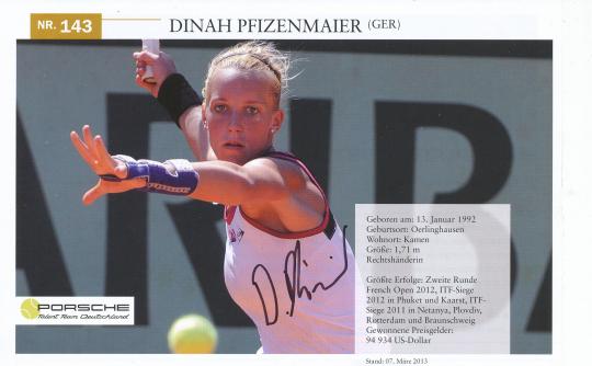 Dinah Pfizenmaier  Tennis  Bild original signiert 