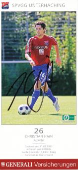 Christian Hain  2008/2009  SpVgg Unterhaching  Fußball Autogrammkarte original signiert 