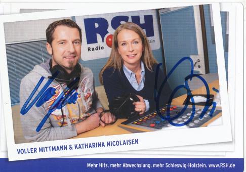 Volker Mittmann & Katharina Nicolaisen   RSH  Radio  Autogrammkarte original signiert 