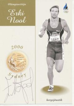 Erki Nool  Estland  Leichtathletik  Autogrammkarte original signiert 