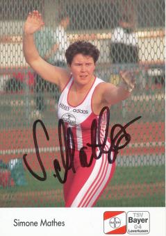 Simone Mathes  Leichtathletik  Autogrammkarte original signiert 
