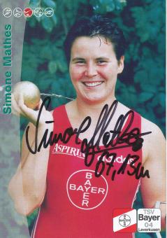 Simone Mathes  Leichtathletik  Autogrammkarte original signiert 