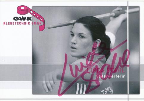 Linda Stahl Leichtathletik  Autogrammkarte original signiert 
