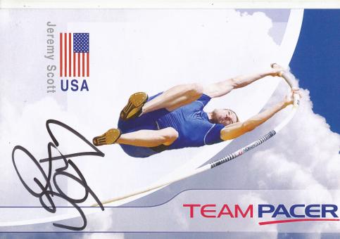 Jeremy Scott  USA  Leichtathletik  Autogrammkarte original signiert 