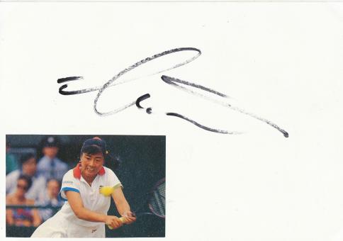 Naoko Sawamatsu  Japan  Tennis  Blankokarte original signiert 