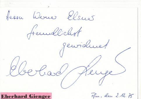 Eberhard Gienger  Turnen Autogramm Karte original signiert 