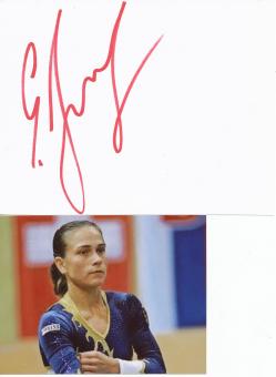 Oksana Chusovitina  Rußland  1.OS 1992  Turnen Autogramm Karte original signiert 