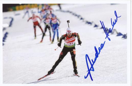 Andrea Henkel  Biathlon Autogramm Foto original signiert 