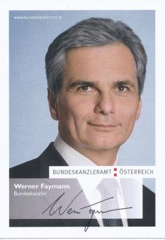 Werner Faymann  Österreich   Politik  Autogrammkarte original signiert 