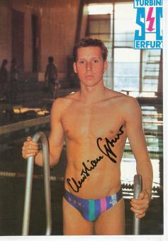 Christian Geßner  DDR  Schwimmen Autogrammkarte original signiert 