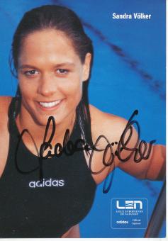 Sandra Völker  Schwimmen Autogrammkarte original signiert 