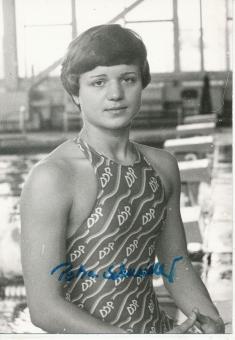 Petra Schneider  DDR   Schwimmen Autogramm Foto original signiert 