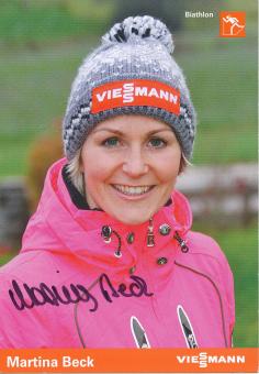 Martina Beck  Biathlon  Autogrammkarte original signiert 
