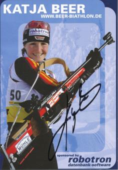 Katja Beer  Biathlon  Autogrammkarte original signiert 