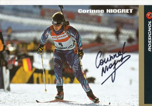 Corinne Niogret  Frankreich  Biathlon  Autogrammkarte original signiert 