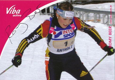 Romy Beer   Biathlon  Autogrammkarte original signiert 