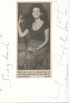 Lucia Albertini  Italien Oper  Musik Blanko Karte original signiert 