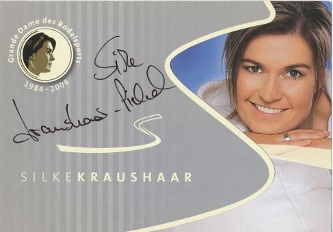 Silke Kraushaar  Rodeln  Autogrammkarte original signiert 