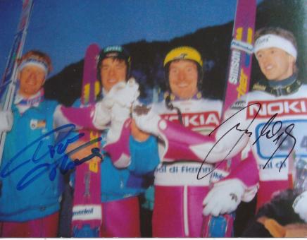 Dieter Thoma & Jens Weißflog  Skispringen  Autogramm Foto original signiert 