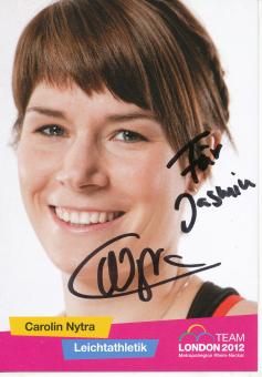 Carolin Nytra  Leichtathletik  Autogrammkarte original signiert 